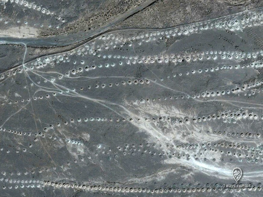 Сеть хеттар в районе ксара Лаакория, спутниковый снимок
